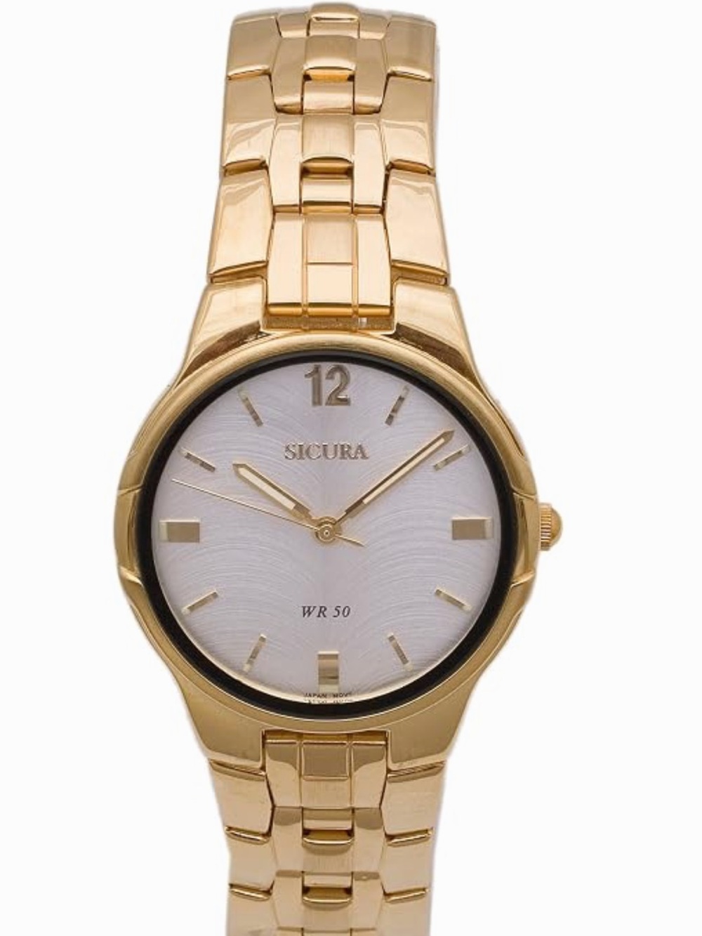 Sicura Gold Tone Wristwatch with Date. New in box